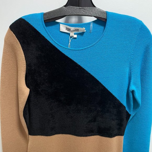 NWT DVF Crewneck Flare Knit Midi Dress Size Small - Picture 14 of 14